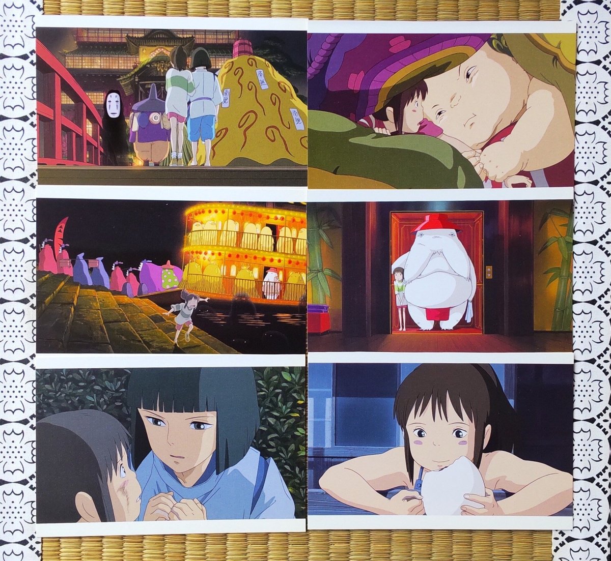 Vintage* Official Ghibli Spirited Away Postcard • Message card/Writing letter • Japanese Stationery • Chihiro, Yubaba, Kaonashi (No Face) - Kamaji Market