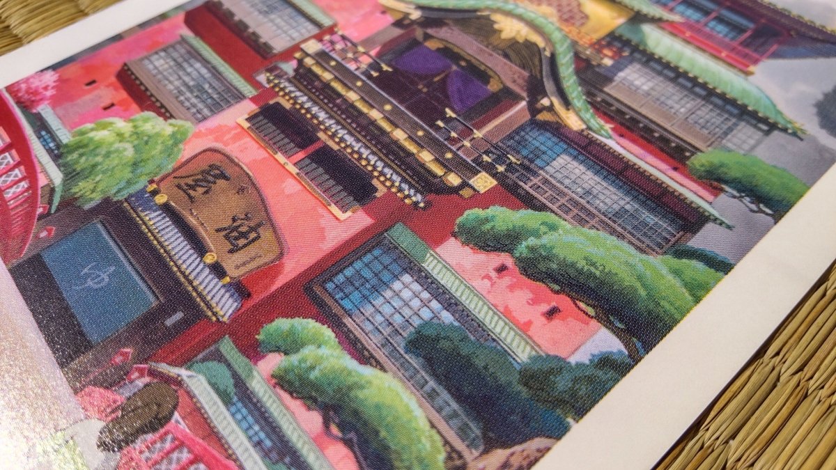 Vintage* Official Ghibli Spirited Away Postcard • Message card/Writing letter • Japanese Stationery • Chihiro, Yubaba, Kaonashi (No Face) - Kamaji Market