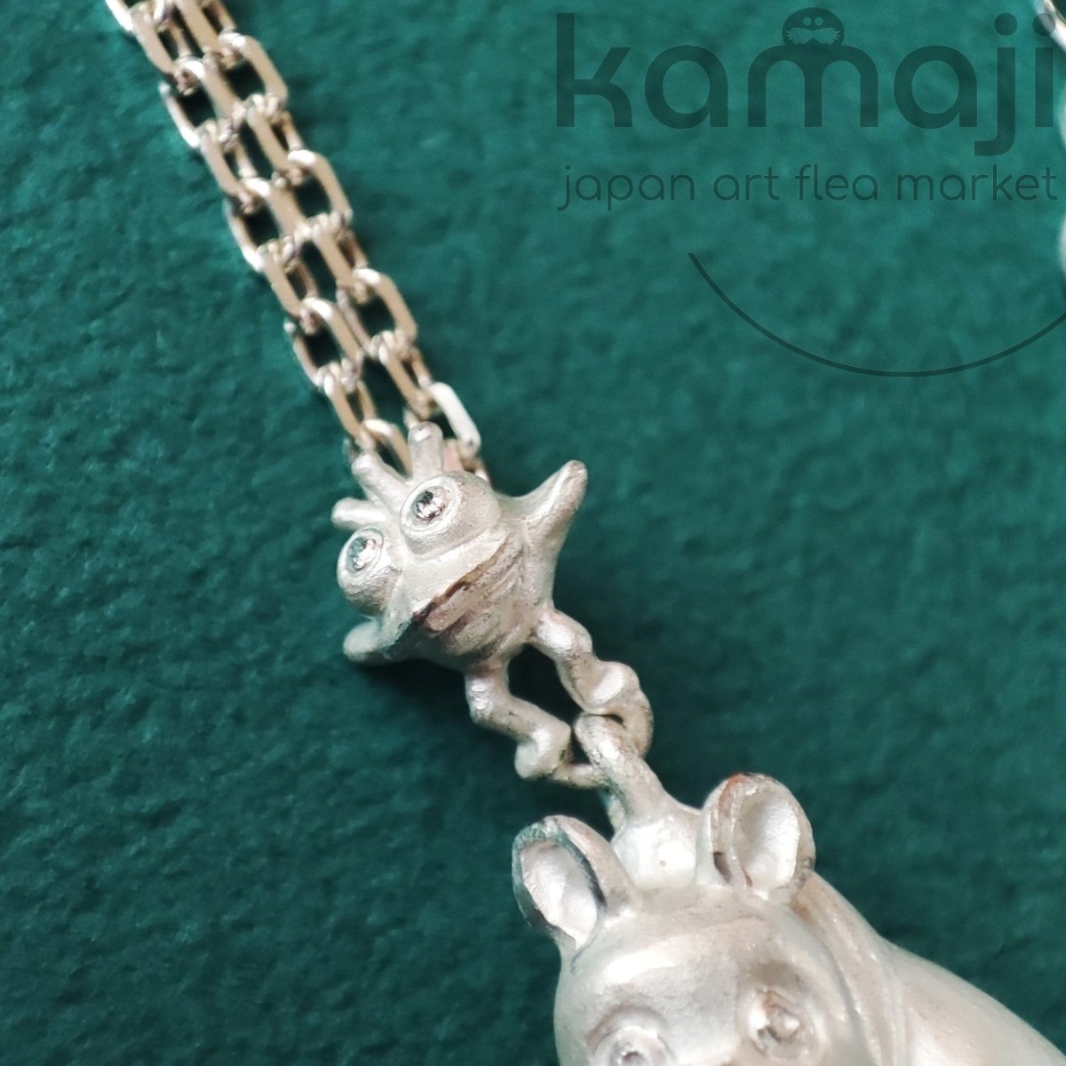 Vintage* Official Ghibli Spirited Away Silver Necklace • Bo Mouse Pendant • Cominica Japanese Jewelry - Kamaji Market