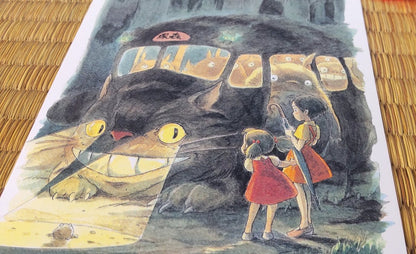 Vintage* Official Ghibli StudioTotoro Postcard • My Neighbor Totoro Message card/Writing letter • Japanese Stationery Gift • Catbus, Mei - Kamaji Market