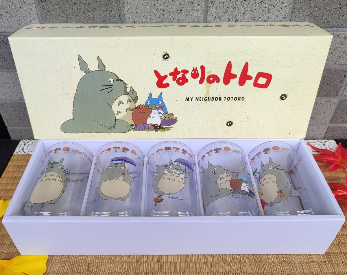Vintage* Official Ghibli Totoro Glass/Cup Set of 5 • My Neighbor Totoro Japanese Tableware/Glassware - Kamaji Market