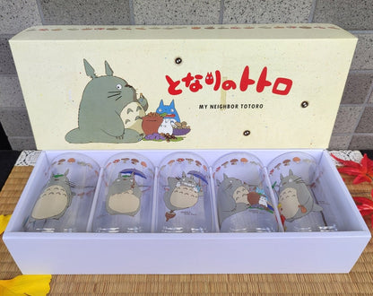 Vintage* Official Ghibli Totoro Glass/Cup Set of 5 • My Neighbor Totoro Japanese Tableware/Glassware - Kamaji Market