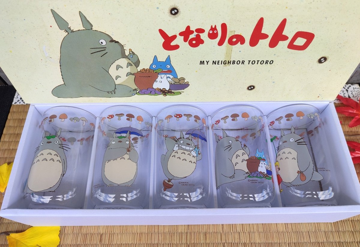 Vintage* Official Ghibli Totoro Glass/Cup Set of 5 • My Neighbor Totoro Japanese Tableware/Glassware - Kamaji Market
