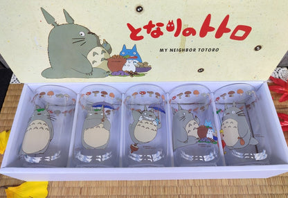 Vintage* Official Ghibli Totoro Glass/Cup Set of 5 • My Neighbor Totoro Japanese Tableware/Glassware - Kamaji Market