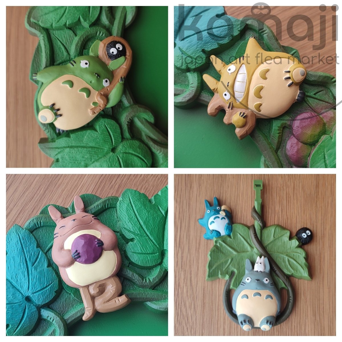 Vintage* Official Ghibli Totoro Green Wall Clock • My Neighbor Totoro Wall Hanging / Home Decor Art / Interior Design - Kamaji Market