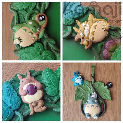 Vintage* Official Ghibli Totoro Green Wall Clock • My Neighbor Totoro Wall Hanging / Home Decor Art / Interior Design - Kamaji Market