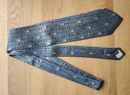 Vintage* Official Ghibli Totoro Necktie • My Neighbor Totoro Neckwear/Ascot/Cravat/Accent Clothes • Blue Silk Neck Tie - Kamaji Market