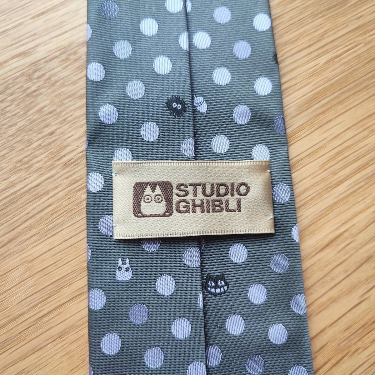 Vintage* Official Ghibli Totoro Necktie • My Neighbor Totoro Neckwear/Ascot/Cravat/Accent Clothes • Blue Silk Neck Tie - Kamaji Market