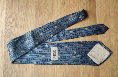 Vintage* Official Ghibli Totoro Necktie • My Neighbor Totoro Neckwear/Ascot/Cravat/Accent Clothes • Blue Silk Neck Tie - Kamaji Market