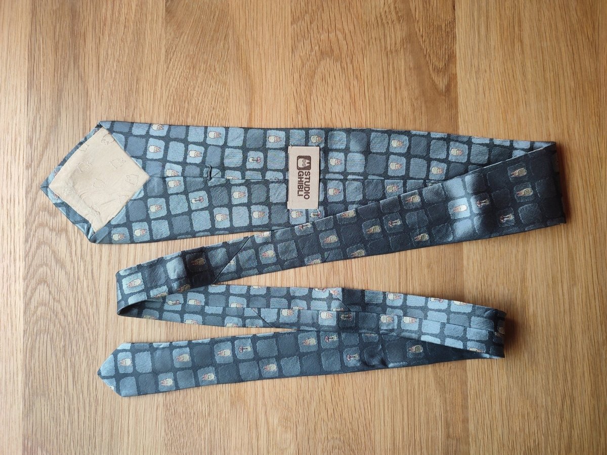 Vintage* Official Ghibli Totoro Necktie • My Neighbor Totoro Neckwear/Ascot/Cravat/Accent Clothes • Blue Silk Neck Tie - Kamaji Market