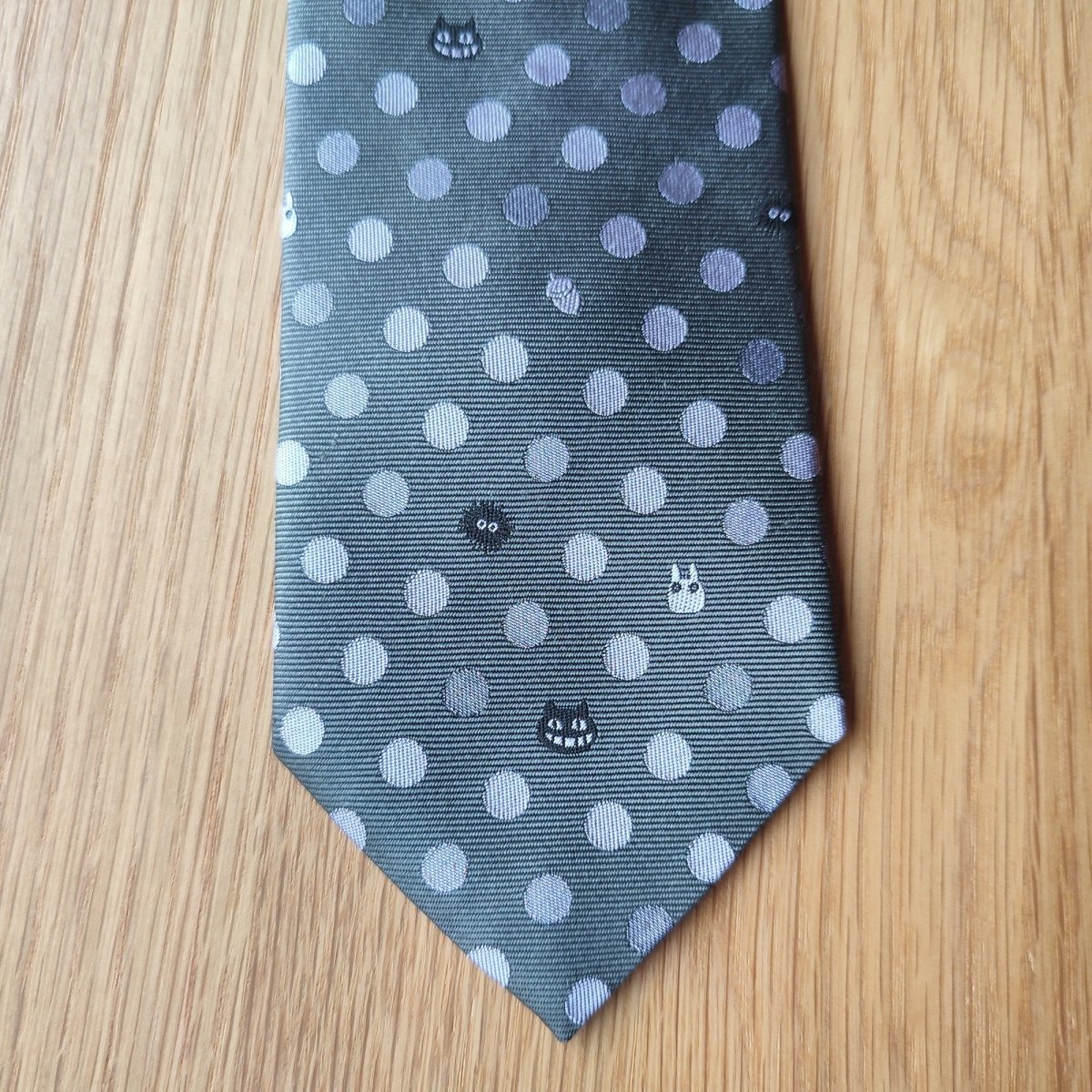 Vintage* Official Ghibli Totoro Necktie • My Neighbor Totoro Neckwear/Ascot/Cravat/Accent Clothes • Blue Silk Neck Tie - Kamaji Market