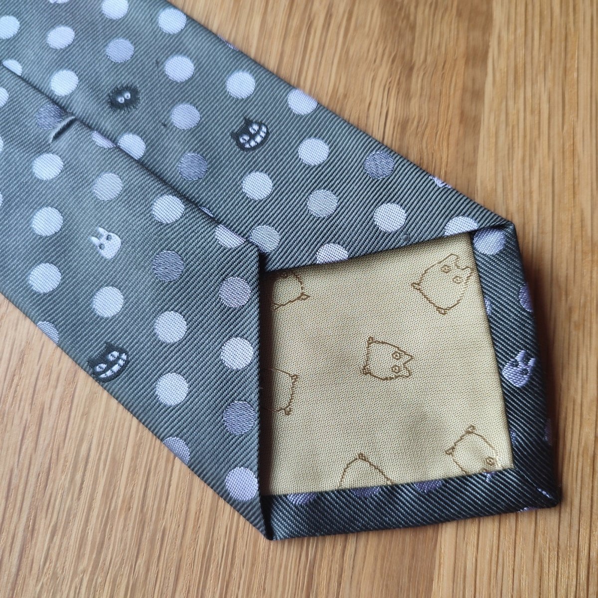 Vintage* Official Ghibli Totoro Necktie • My Neighbor Totoro Neckwear/Ascot/Cravat/Accent Clothes • Blue Silk Neck Tie - Kamaji Market