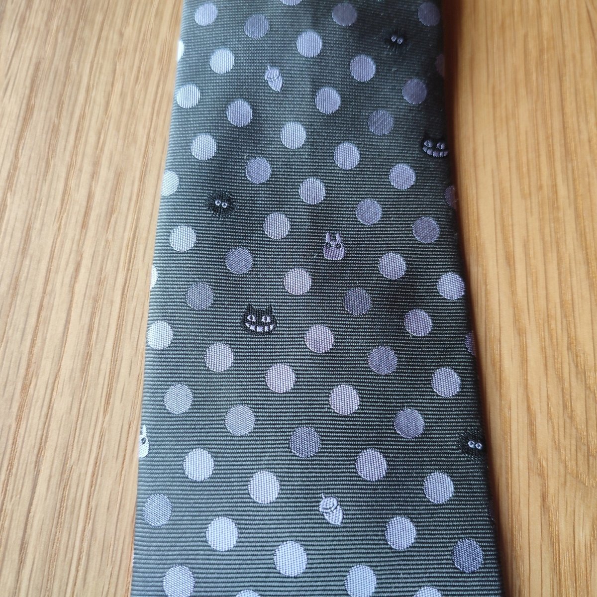 Vintage* Official Ghibli Totoro Necktie • My Neighbor Totoro Neckwear/Ascot/Cravat/Accent Clothes • Blue Silk Neck Tie - Kamaji Market