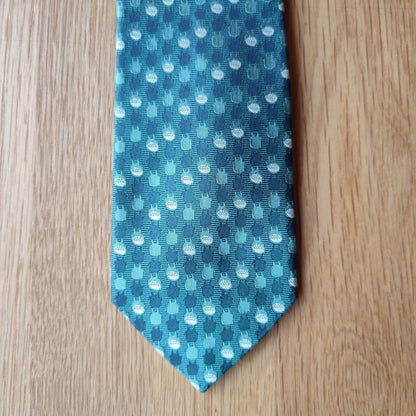 Vintage* Official Ghibli Totoro Necktie • My Neighbor Totoro Neckwear/Ascot/Cravat/Accent Clothes • Blue Silk Neck Tie - Kamaji Market
