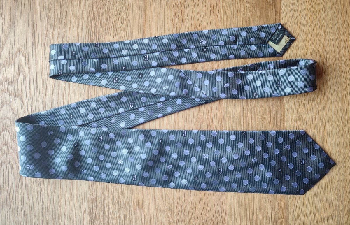 Vintage* Official Ghibli Totoro Necktie • My Neighbor Totoro Neckwear/Ascot/Cravat/Accent Clothes • Blue Silk Neck Tie - Kamaji Market