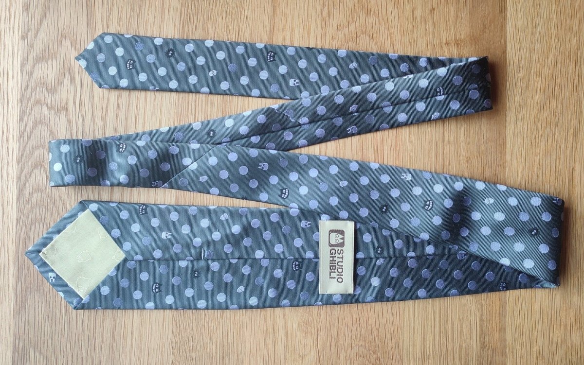 Vintage* Official Ghibli Totoro Necktie • My Neighbor Totoro Neckwear/Ascot/Cravat/Accent Clothes • Blue Silk Neck Tie - Kamaji Market