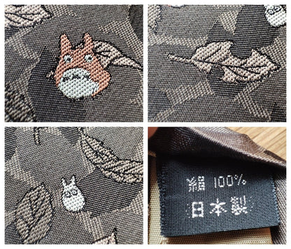 Vintage* Official Ghibli Totoro Necktie • My Neighbor Totoro Neckwear/Ascot/Cravat/Accent Clothes • Brown Silk Neck Tie - Kamaji Market