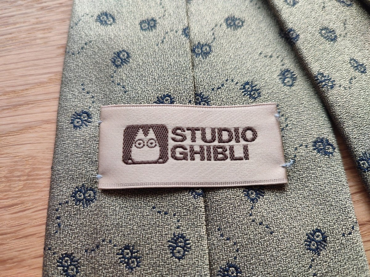 Vintage* Official Ghibli Totoro Necktie • My Neighbor Totoro Neckwear/Ascot/Cravat/Accent Clothes • Gold Silk Neck Tie - Kamaji Market
