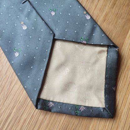 Vintage* Official Ghibli Totoro Necktie • My Neighbor Totoro Neckwear/Ascot/Cravat/Accent Clothes • Gray Neck Tie - Kamaji Market