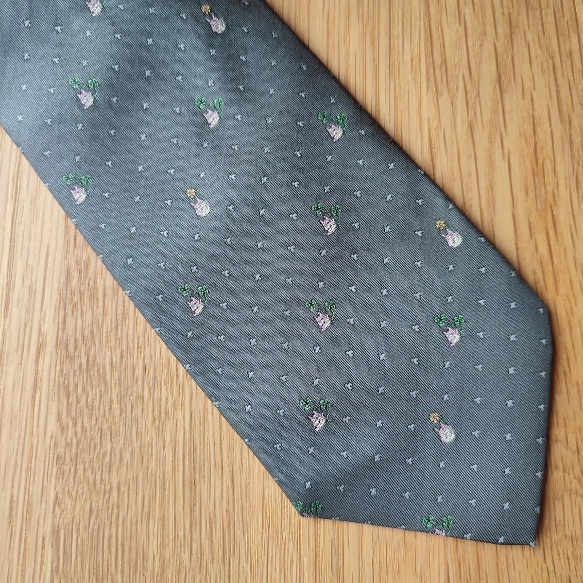 Vintage* Official Ghibli Totoro Necktie • My Neighbor Totoro Neckwear/Ascot/Cravat/Accent Clothes • Gray Neck Tie - Kamaji Market
