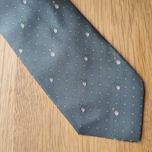 Vintage* Official Ghibli Totoro Necktie • My Neighbor Totoro Neckwear/Ascot/Cravat/Accent Clothes • Gray Neck Tie - Kamaji Market