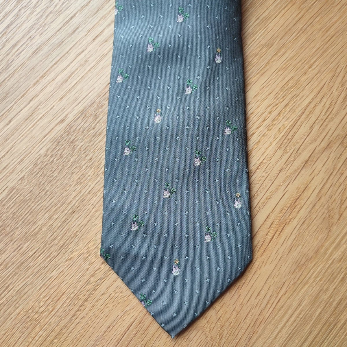 Vintage* Official Ghibli Totoro Necktie • My Neighbor Totoro Neckwear/Ascot/Cravat/Accent Clothes • Gray Neck Tie - Kamaji Market