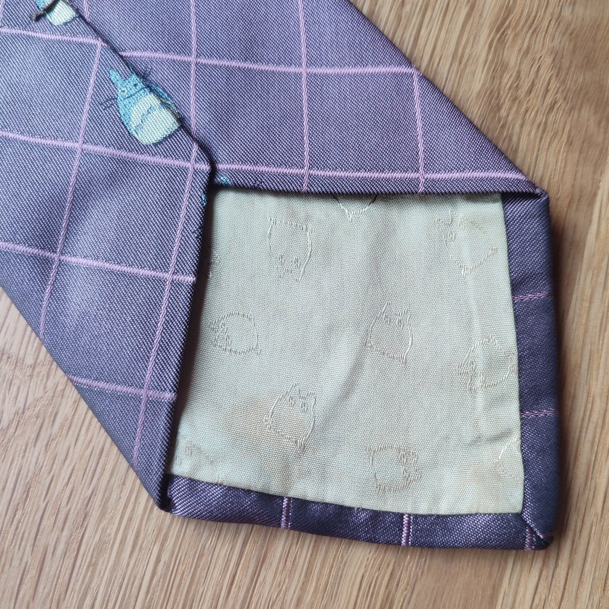 Vintage* Official Ghibli Totoro Necktie • My Neighbor Totoro Neckwear/Ascot/Cravat/Accent Clothes • Purple Silk Tie - Kamaji Market