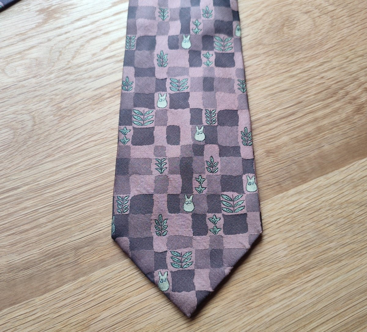 Vintage* Official Ghibli Totoro Necktie • My Neighbor Totoro Neckwear/Ascot/Cravat/Accent Clothes • Red Silk Neck Tie - Kamaji Market