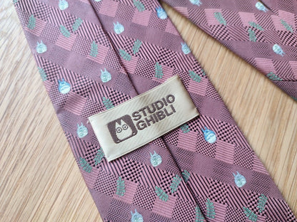 Vintage* Official Ghibli Totoro Necktie • My Neighbor Totoro Neckwear/Ascot/Cravat/Accent Clothes • Red Silk Neck Tie - Kamaji Market