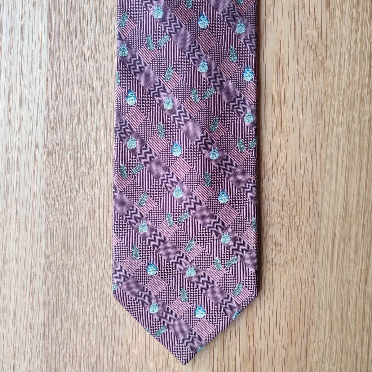 Vintage* Official Ghibli Totoro Necktie • My Neighbor Totoro Neckwear/Ascot/Cravat/Accent Clothes • Red Silk Neck Tie - Kamaji Market