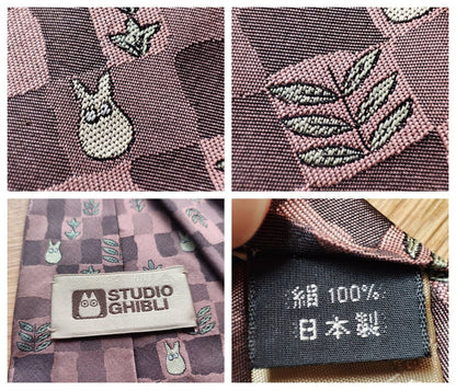 Vintage* Official Ghibli Totoro Necktie • My Neighbor Totoro Neckwear/Ascot/Cravat/Accent Clothes • Red Silk Neck Tie - Kamaji Market