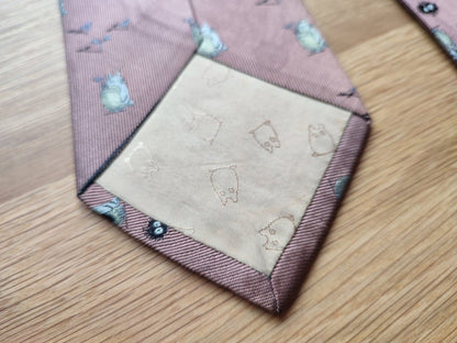 Vintage* Official Ghibli Totoro Necktie • My Neighbor Totoro Neckwear/Ascot/Cravat/Accent Clothes • Red Silk Neck Tie - Kamaji Market