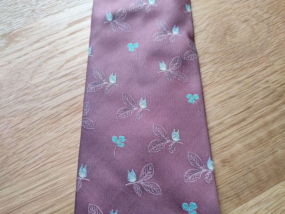 Vintage* Official Ghibli Totoro Necktie • My Neighbor Totoro Neckwear/Ascot/Cravat/Accent Clothes • Red Silk Neck Tie - Kamaji Market