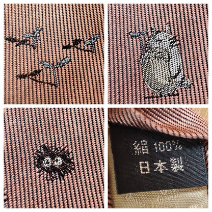 Vintage* Official Ghibli Totoro Necktie • My Neighbor Totoro Neckwear/Ascot/Cravat/Accent Clothes • Red Silk Neck Tie - Kamaji Market