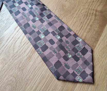 Vintage* Official Ghibli Totoro Necktie • My Neighbor Totoro Neckwear/Ascot/Cravat/Accent Clothes • Red Silk Neck Tie - Kamaji Market