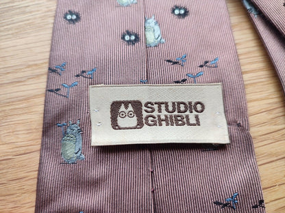 Vintage* Official Ghibli Totoro Necktie • My Neighbor Totoro Neckwear/Ascot/Cravat/Accent Clothes • Red Silk Neck Tie - Kamaji Market