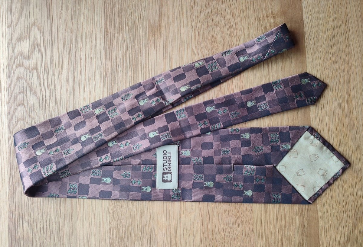 Vintage* Official Ghibli Totoro Necktie • My Neighbor Totoro Neckwear/Ascot/Cravat/Accent Clothes • Red Silk Neck Tie - Kamaji Market