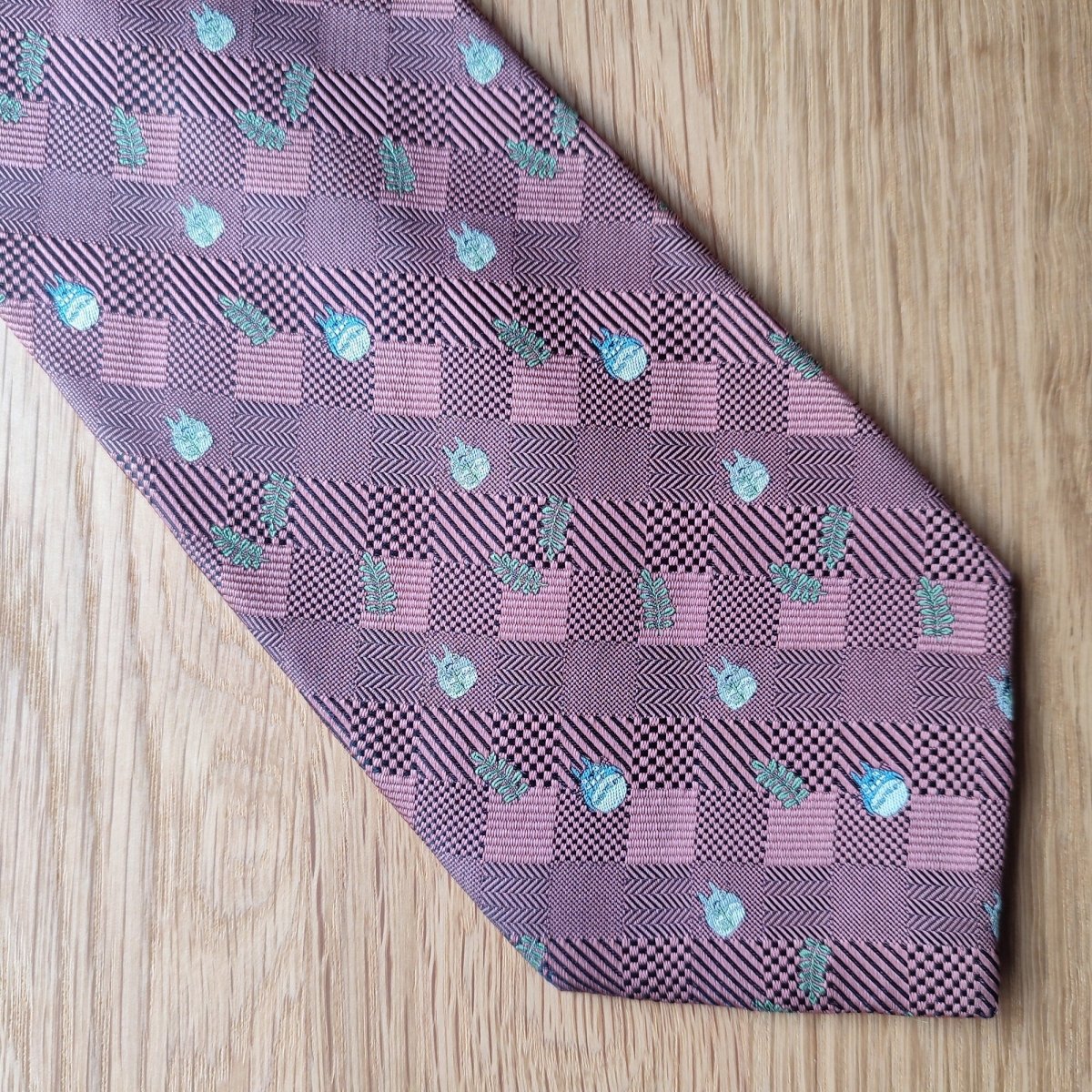 Vintage* Official Ghibli Totoro Necktie • My Neighbor Totoro Neckwear/Ascot/Cravat/Accent Clothes • Red Silk Neck Tie - Kamaji Market