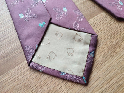Vintage* Official Ghibli Totoro Necktie • My Neighbor Totoro Neckwear/Ascot/Cravat/Accent Clothes • Red Silk Neck Tie - Kamaji Market