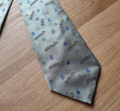 Vintage* Official Ghibli Totoro Necktie • My Neighbor Totoro Neckwear/Ascot/Cravat/Accent Clothes • Silver Neck Tie - Kamaji Market