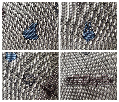 Vintage* Official Ghibli Totoro Necktie • My Neighbor Totoro Neckwear/Ascot/Cravat/Accent Clothes • Silver Neck Tie - Kamaji Market