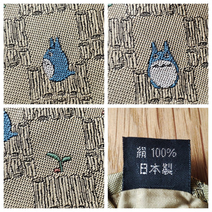 Vintage* Official Ghibli Totoro Necktie • My Neighbor Totoro Neckwear/Ascot/Cravat/Accent Clothes •Yellow Silk Neck Tie - Kamaji Market
