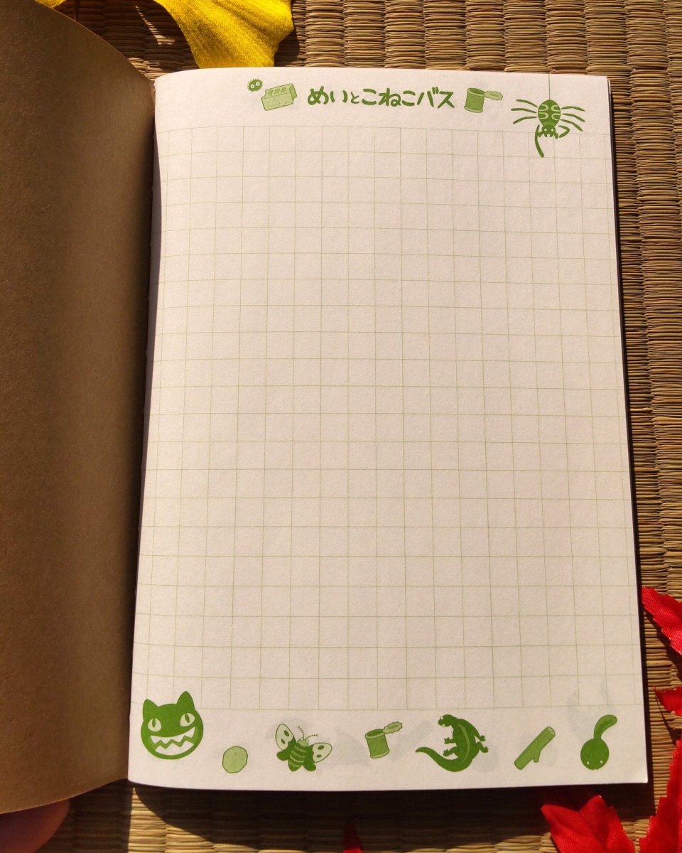 Vintage* Official Ghibli Totoro Notebook • Notepad/Sketchpad/Writing pad/Planner • Japanese Washi Paper Stationery • Mei, Catbus - Kamaji Market