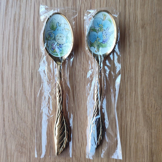 Vintage* Official Ghibli Totoro Teaspoon Set of 2 • My Neighbor Totoro Japanese Dessert Spoon/Cutlery/Tableware - Kamaji Market