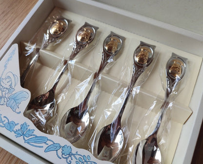 Vintage* Official Ghibli Totoro Teaspoon Set of 5 • My Neighbor Totoro Japanese Dessert Spoon/Cutlery/Tableware, Noritake - Kamaji Market