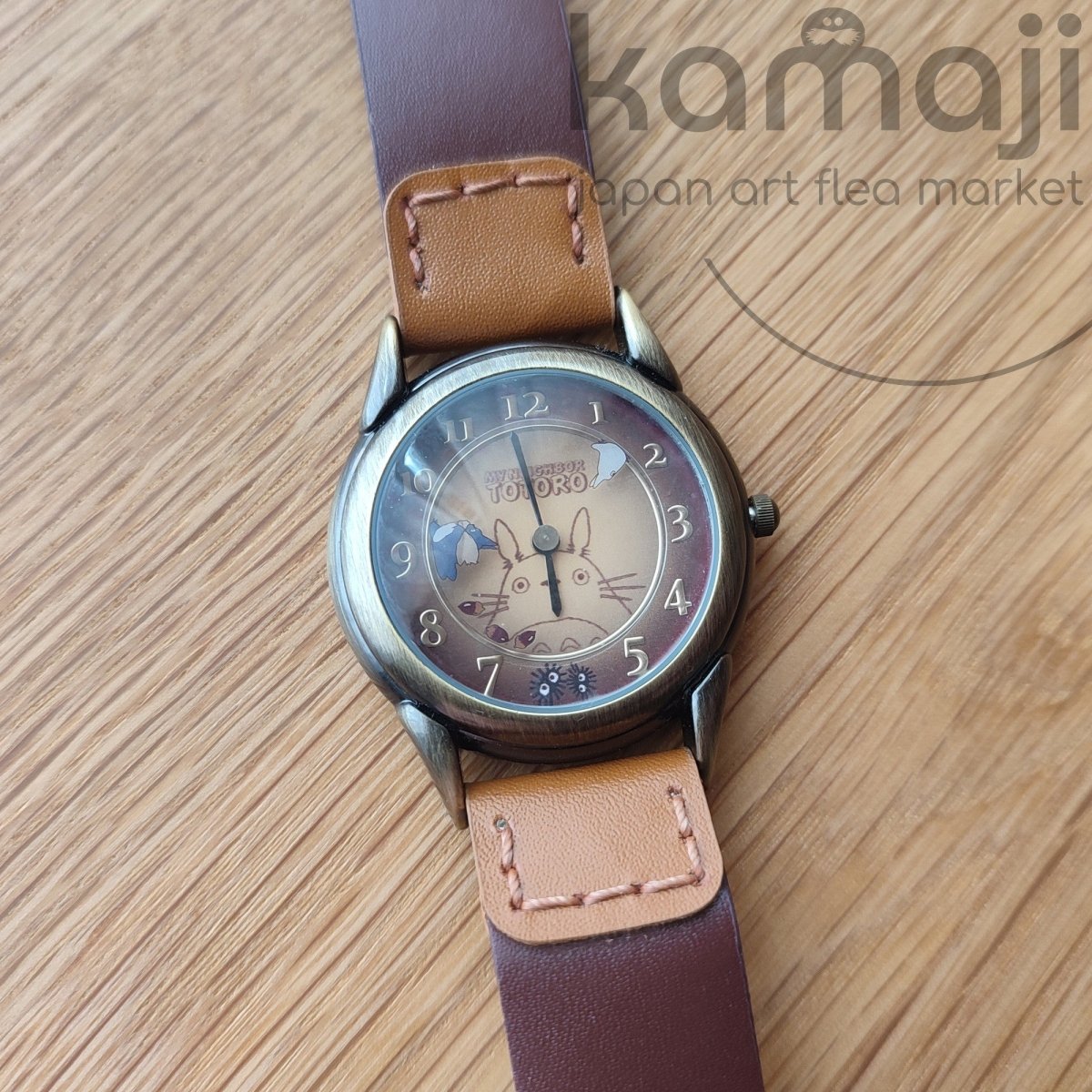 Vintage* Official Ghibli Totoro Wrist Watch • My Neighbor Totoro Brown Watches with Rotating Disk - Kamaji Market
