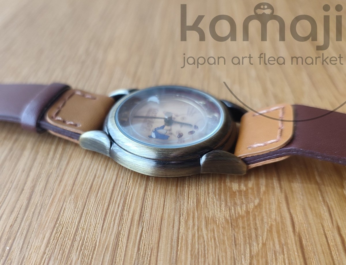 Vintage* Official Ghibli Totoro Wrist Watch • My Neighbor Totoro Brown Watches with Rotating Disk - Kamaji Market