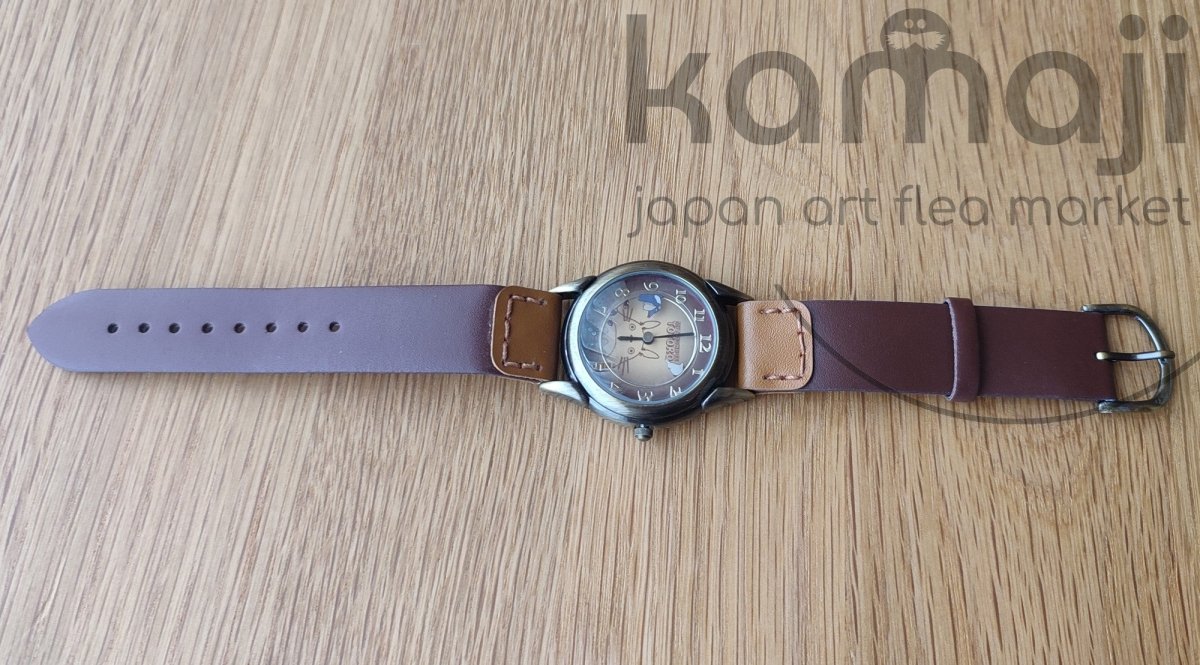 Vintage* Official Ghibli Totoro Wrist Watch • My Neighbor Totoro Brown Watches with Rotating Disk - Kamaji Market