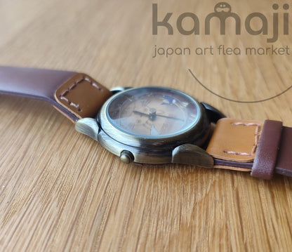 Vintage* Official Ghibli Totoro Wrist Watch • My Neighbor Totoro Brown Watches with Rotating Disk - Kamaji Market