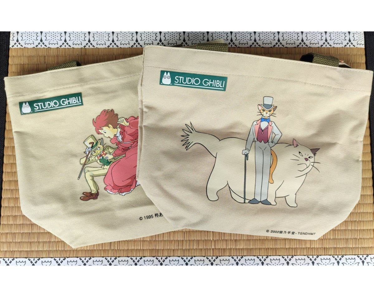 Vintage* Official Ghibli Whisper of the Heart Handbag/Shopper • Cat Returns Tote/Pochette/Lunch bag/Sack/Hobo • Baron - Kamaji Market